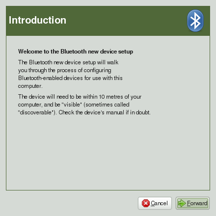 Bluetooth Wizard: Configure new device